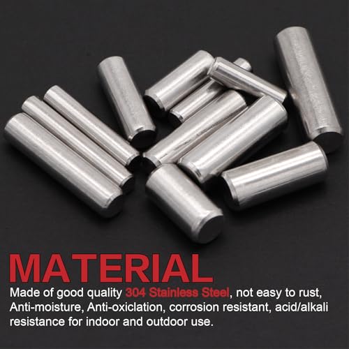 120Pcs 12 Kinds M6 M8 M10 304 Stainless Steel Dowel Pin Cylindrical Shelf Support Peg Pin Rod Fasten Elements Assortment Kit - size: M6/M8/M10