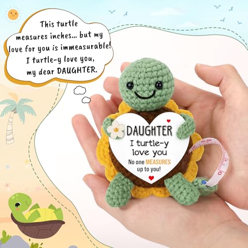 Xinezaa Gifts for Daughter, Crochet Turtle 60 in Retractable Tape Measure - style: daughter
