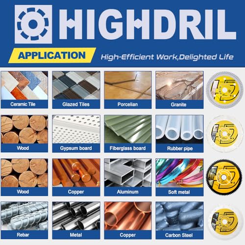HIGHDRIL 3" 75mm Circular Saw Blade Set 4pcs - Diamond/HSS/Carbide Cutting Disc for Angle Grinder Cutting Porcelain Tile Ceramic Marble Granite Wood Plastic Metal - size: MIX 2