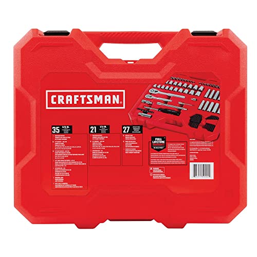 CRAFTSMAN Mechanics Tool Set, SAE/Metric, 1/4-Inch Drive, 83-Piece (CMMT12021) - style: 83 Piece Set