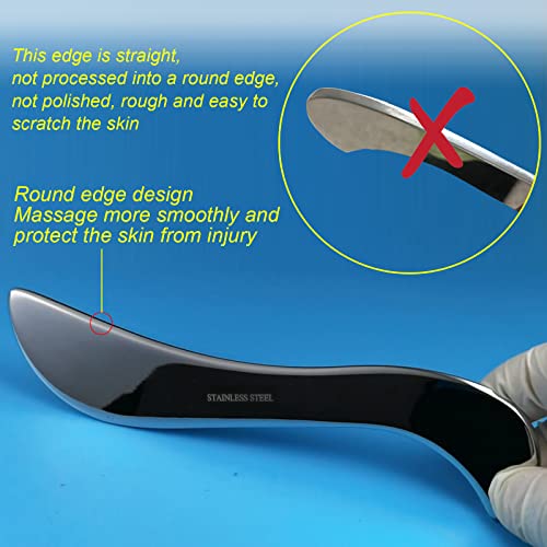 BYYDDIY-Non-Magnetic 304 Stainless Steel Gua Sha Muscle Scraper Tool for Scar Tissue,Muscle Scraping Tool for Massage Scraper,IASTM Tools for Physical Therapy, Soft Tissue Massage - style: Style: S