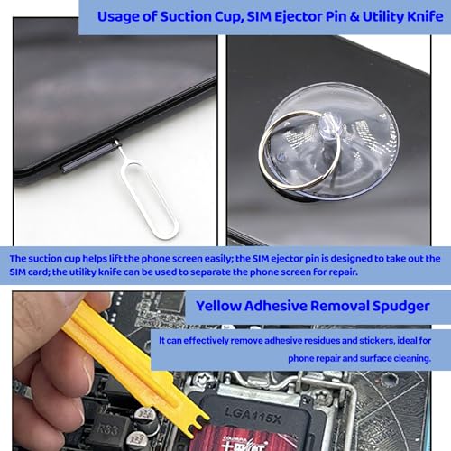 42-Piece Professional Electronics Opening Pry Tool Repair Kit with Steel and Carbon Fiber Nylon Spudgers, Anti-Static Tweezers and 13 Screwdrivers for Open Cellphone, Laptops, Tablets (Multicolor) - color: Multicolor