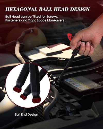 Lichamp 8 Pieces SAE T Handle Allen Wrench Set, 5/64-3/8 Inch, Ball Head - size: 5/64 to 3/8 Inch