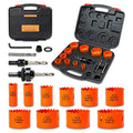 Hole Saw Kit for Wood Metal Plastic, Bi-Metal Cutter Set, 10PCS - color: Orange