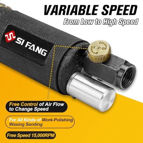 SI FANG 2'' 3'' Mini Orbital Air Sander High Speed Pneumatic Polisher | 15000 RPM, Random Orbital Small Detail DA Sanders for Auto Body Work, Wood, Metal, Rust Paint Removal, Latest Stable Version - style: Air Sander Only