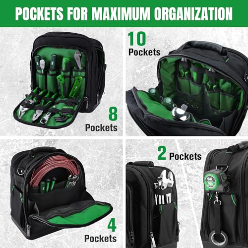 SK 15-Inch Tool Bag, Heavy Duty 1680D Tool Bag Organizer with 24 Pockets