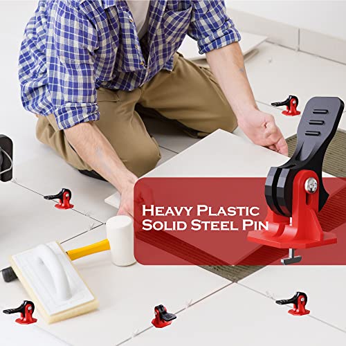 Tile Tools for Leveling Installation, Reusable Tile Leveling System, Floor Leveling Tools, Tile Leveling Clips Tile Spacers (100 Sets)