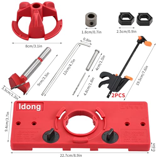 35mm Hinge Hole Jig Drill Guide Set, Woodworking Puncher Hinge Drilling Tool Set，Suitable for Face Frame Cabinet Cupboard Door Hinges Installation