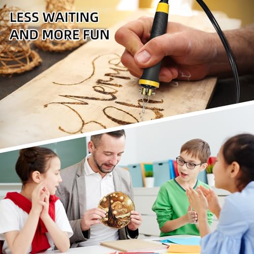 FIRElood Wood Burning Tool, Wood Burner kit Pen 200~750℃, Wood Burning kit with Digital Thermometer Temperature Adjustable Temperature, 2 pyrographic Wood Burning pens, 36 Wood Burning Pen Tips