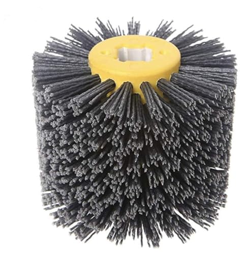 Enhance Your Wooden Furniture with SIGNI Abrasive NYLON Drawing Wheel Drum Burnishing Polishing Brush - Ideal for Floor Polishing, 120X100mm Size, 120 Grit - Pack of 1 - size: 120 Grit, Black