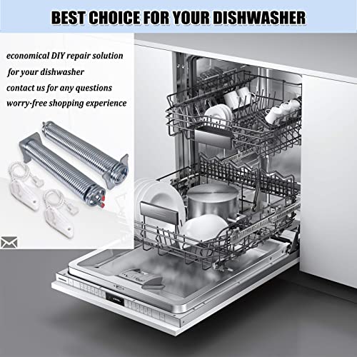 UPGRADED 00754866 Dishwasher Door Spring & Cable Kit - Dishwasher Door Hinge Replacement Parts AP5804978 PS8770519 00623540 00627230 00659339 00751392 3279707
