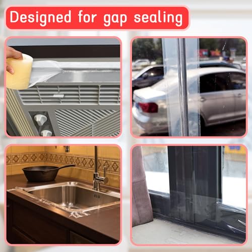 Window Sealing Tape, Window AC Insulation Tape,No Residue,3 Inch x 65 FT - color: Clear, size: 3 Inch x 65 FT