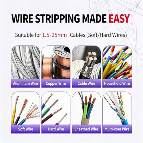 180W Electric Wire Stripper Machine 0.06‑1'', Alloy Steel Blade
