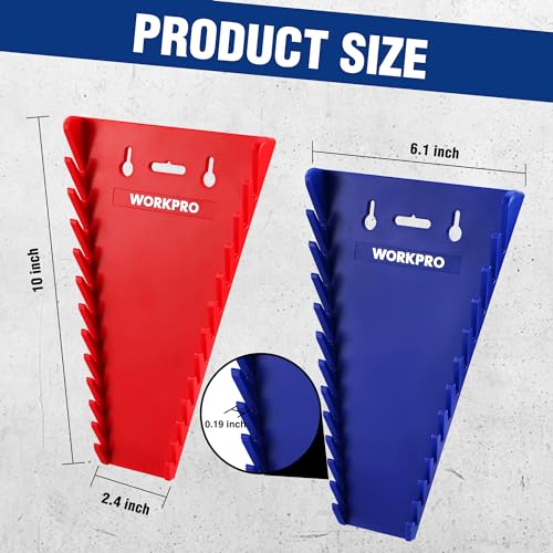 WORKPRO 4-Pack Magnetic Wrench Organizer, Holds 12 Wrenches Each - style: Magnetic Wrench Organizer(4PC)