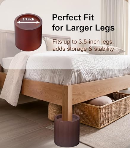 Lufia Solid Pine Wood Bed Risers 4 Inch Lift, Durable Furniture Risers for Beds, Sofas, Desks - Stylish Design, Easy Install, 2,000 Lbs Capacity (4 Inch) - size: 4 Inch