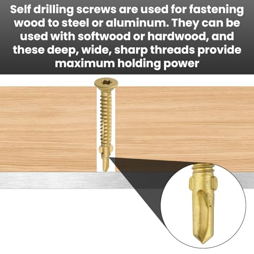 #10 x 1-5/8" Reamer Tek Torx/Star Head Self-Drilling Wood to Metal Screws
