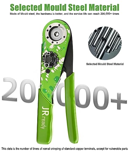 JRready M22520 1 01 Closed Barrel Crimping Tool KIT NEW-AS1G Adjustable Crimper crimp HAN series Heavy Duty Connectors Contacts MIL series connector 12# 16# 20# Solid Contacts 12-26awg Wire Harness