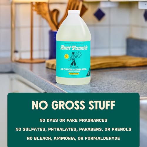 Aunt Fannie's All Purpose Cleaner Bundle, Lemon, Spray + Refill, 2 Pieces | Cuts Grease & Grime, No Harsh Residue, Safe for Kitchens Bathrooms Windows Counters & Sealed Areas, Kid and Pet Safe - size: 80.9 Fl Oz (Pack of 2)