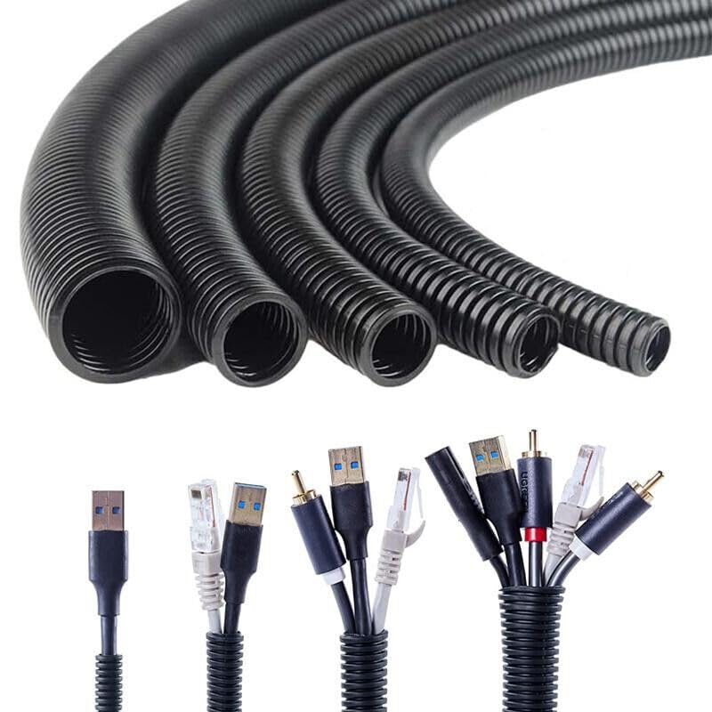 5 Feet 3/4" 19mm Split Wire Loom Conduit Polyethylene Tubing Black Color Sleeve Tube - color: 3/4" (19mm), size: 5 Ft