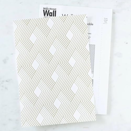 Main Street Peel and Stick Wallpaper Eco-Friendly Sheets 12 Pack, 11 X 16 Inch Gold Woven Design, Wall Mural for Home Decor, Removable Wall Decor Wallpaper Peel and Stick for DIY Projects - style: Gold Woven