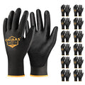 OKIAAS Men's Ultra-Thin and Lightweight Working Gloves with Grip, 12 Pairs, Black, Small - color: Black (12 Pairs), size: Small