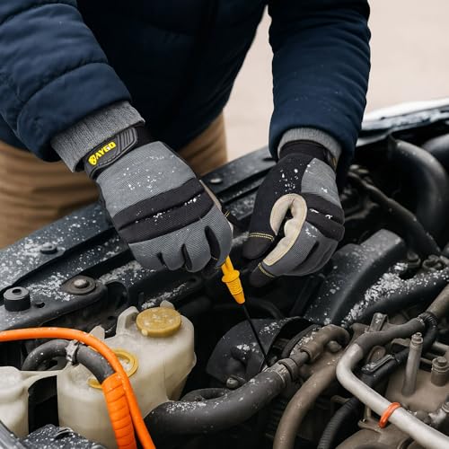 KAYGO Insulated Mechanic Work Gloves, Winter Thermal, KG127W - color: Gray(thermal), size: Large