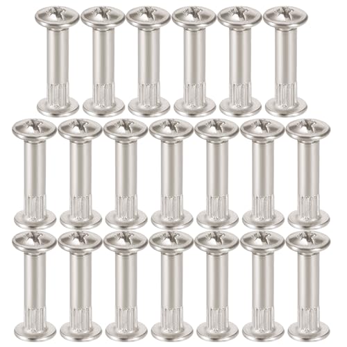 20 Sets Furniture Joint Connector Bolt & Cap Nuts Kits (20mm Sleeve) - size: M5 x 20mm