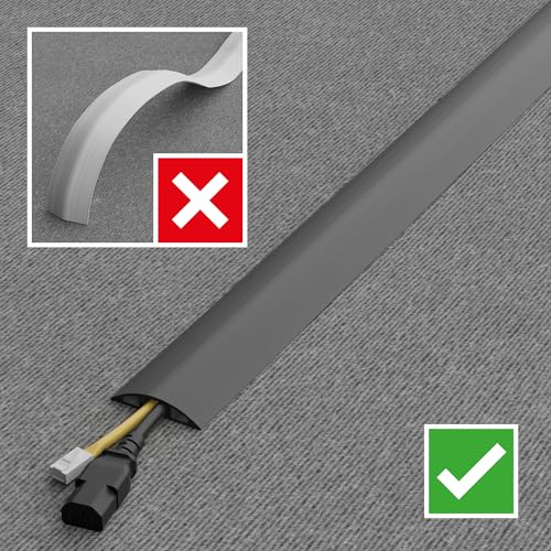 D-Line Cable Protector, 1/2 in H, 6 ft L, 2-3/8 in W, 1 Channel, PVC, Gray CC-4-1 Each - color: Gray, size: 6 Feet