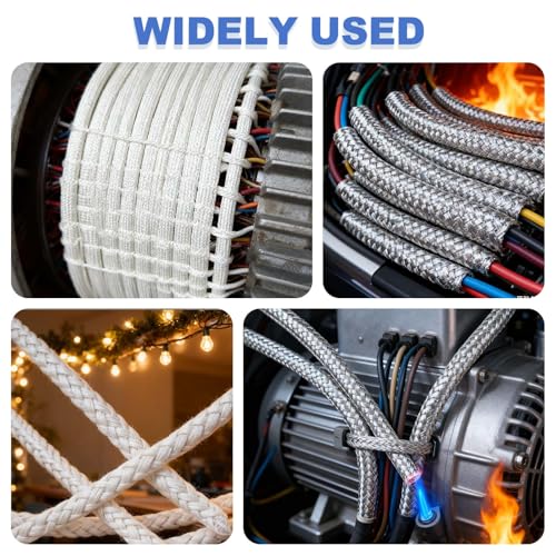 uxcell Insulation Cable Protector,1mm/0.04 Inch-20m/66 Feet High Temp Fiberglass Sleeve White - color: White, size: 1mm-20m