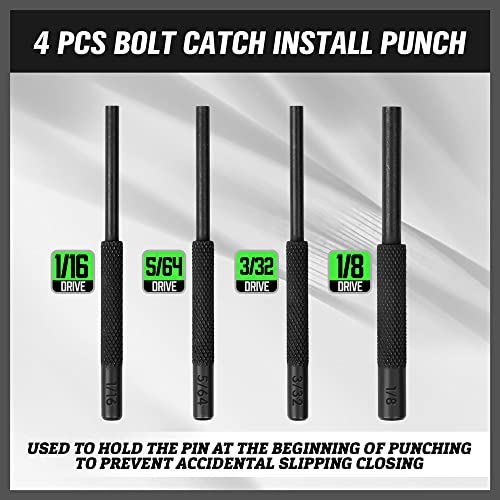 7-Piece Premium Roll Pin Starter Punch and Install Punch Set - 1/16, 5/64, 3/32, 1/8-inch - color: Roll Pin Starter Punch - Black