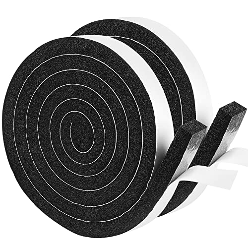 YIJUHOU Weather Stripping Door Seal Window Air Conditoner Insulation Foam Seal Tape Black Open Cell Door Seal Strip (1IN*1/2IN*13FT) - size: 1IN*1/2IN*13FT