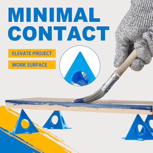 KATA 36PC Painter's Pyramids with 5 Paint Brushes for Cabinet Door Painting - color: Painter's Pyramids+5 Brushes Blue