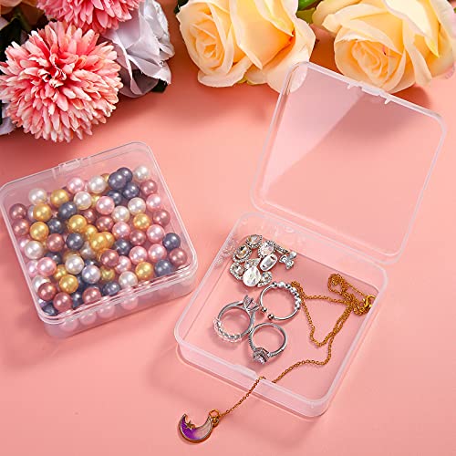 Jetec 6 Pieces Small Clear Plastic Storage Box, 3.3 x 3.3 x 1.1 Inch - size: 3.3 x 3.3 x 1.1 Inch