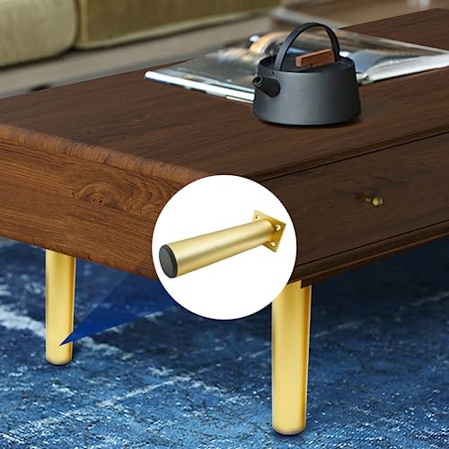 4-Pack Adjustable Aluminum Alloy Furniture Legs 7" Height Gold - color: Gold, size: 7 Inch