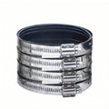 Flexible pipe Coupling with Stainless Steel Clamps.Pipe Connector for PVC and Metal Pipes (3inch-Longer) - size: 3 inch (Longer)