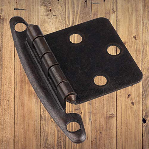 DecoBasics (25 Pairs Pack/50 Pcs) Brushed Bronze, Non Self Closing/Free Swinging Variable Overlay Flush Cabinet Hinge