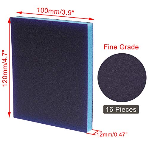 BokWin 16Pcs Sanding Sponge, 120 Grit, Fine Grade - size: 120 Grit