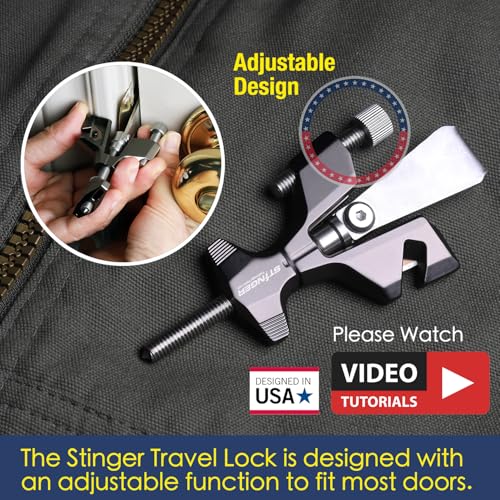 Stinger USA Metal Portable Travel Door Stopper Security Lock for Hotel&Home