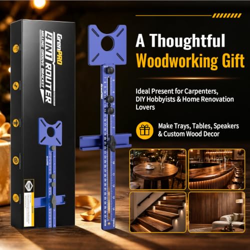 GRENPRO 4-in-1 Router Circle Cutting Jig for Trim Routers Sled Templates - color: Violet Blue