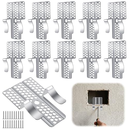 10 Pack 1/2 Inch Drywall Repair Clips, Wall Fastener Clips Stainless Steel