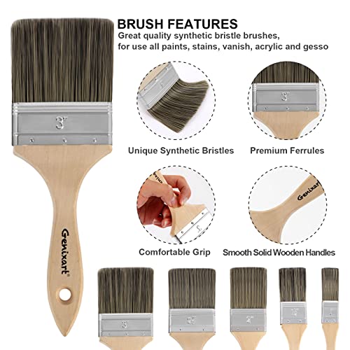 Genixart Double Thick Chip Paint Brush, Wood Stain Brush for Fence, 3 Inch