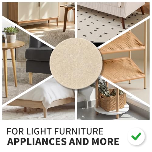 Yelanon Felt Furniture Pads for Hardwood Floors -80 Pcs Premium Felt Pads for Chair Legs, Floor Protectors for Furniture,Black&Beige - size: 80 pcs Black & Beige