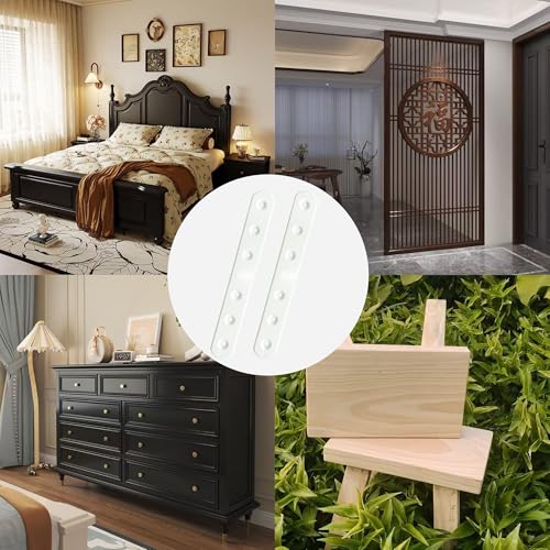 8PCS 5.3 Inch White Flat Straight Brackets Corner Fixing Joining Plate, Iron Mending Plates Repair Brace Connector for Wood Furniture Joining with Screws - size: 5.3 Inch