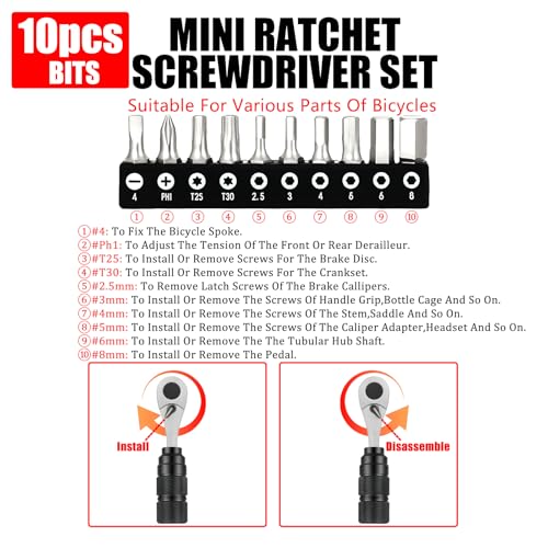 28Pcs Bike Repair Kit Portable, Mini Bicycle Tool set Compact - style: 28Pcs Bike Tool Kit
