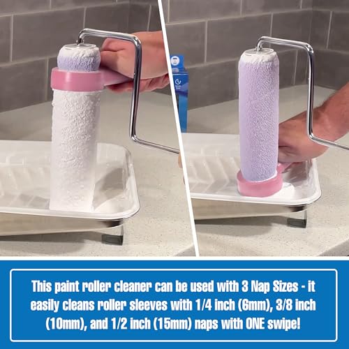 Touch Up Cup Roller Saver Paint Scraper Cleaner Tool, 1 Pack, Pink - color: Pink, size: Pack of 1