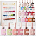 Double Rhythm 28Pcs 0.5Oz Gel Nail Polish Set Same Color Same Bottle Gel Polish Kit Nail Art Manicure Salon DIY at Home for Women (White Pink Collection-T24-2) - color: Burgundy Blue Green