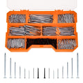 1080-Piece Nail Assortment Kit (7 Sizes): 1080 Count Fasteners Made of Steel for Hanging Pictures, Woodworking Projects, and General Use - style: 1080pcs-7sizes