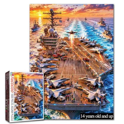Aircraft Carrier Puzzle 1000 Pieces for Adult 19.7 x 27.6 Inch - color: Airplane-02