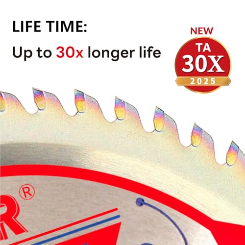 2-Pack 6-1/2" 60-Tooth 5/8" Arbor Woodworking Circular Saw Blade,Ultra Finish/General Purpose,Special Anti-Thermal Adhesion Coating on Cutting Edge-TA,High Finish, Long Life,6-1/2" 60T 5/8" - size: 2PCS 6-1/2" 60T 5/8"