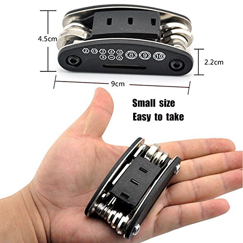 Motorcycle Bike Mechanic Repair Tool Kit with 16 In 1 Multi-Function Allen Key Multi Hex Wrench Screwdriver for Home Outdoor Travel Camping Sport Bicycle Cycling